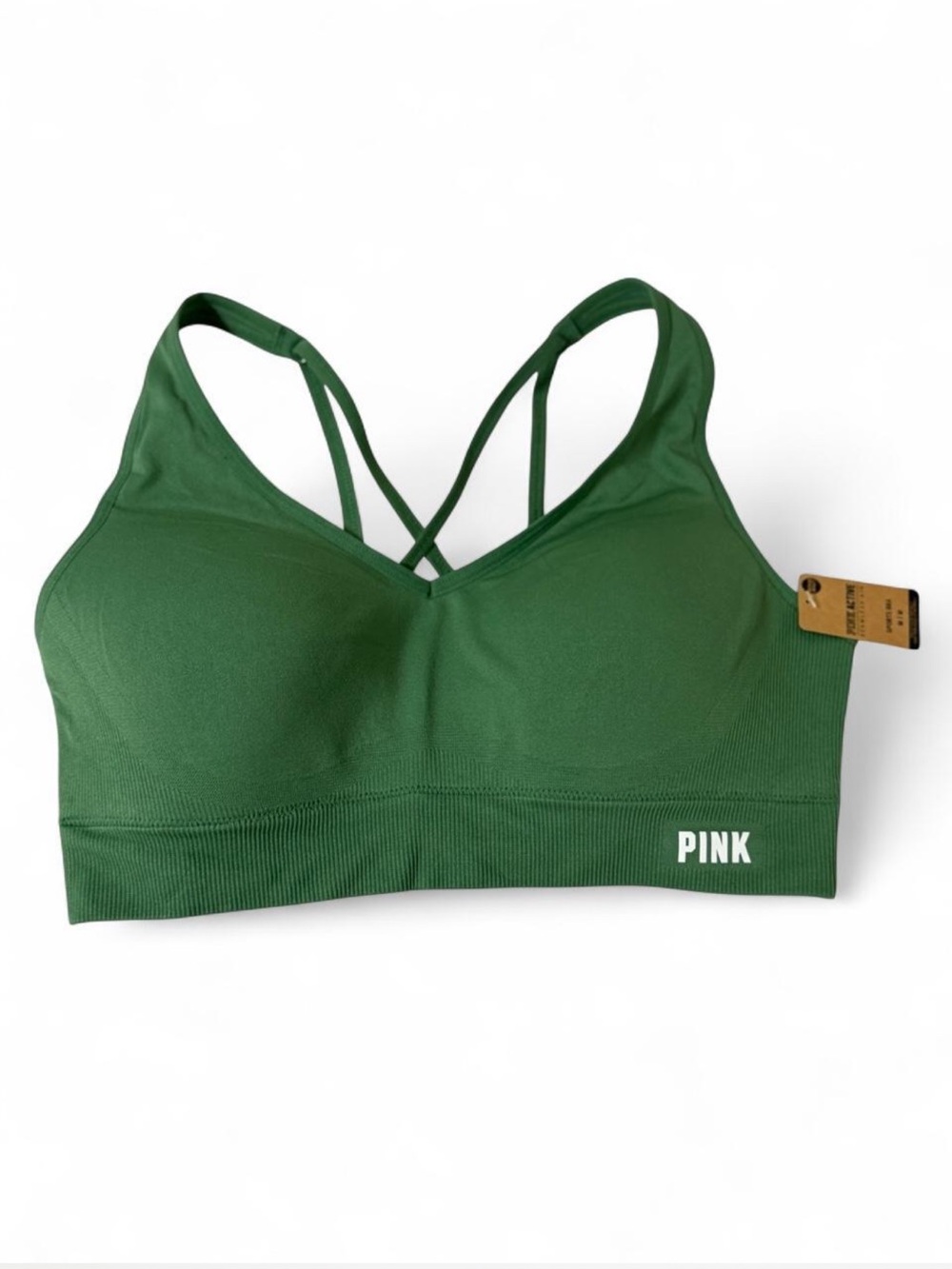 Victoria's Secret PINK Green Seamless Strappy Sports Bra